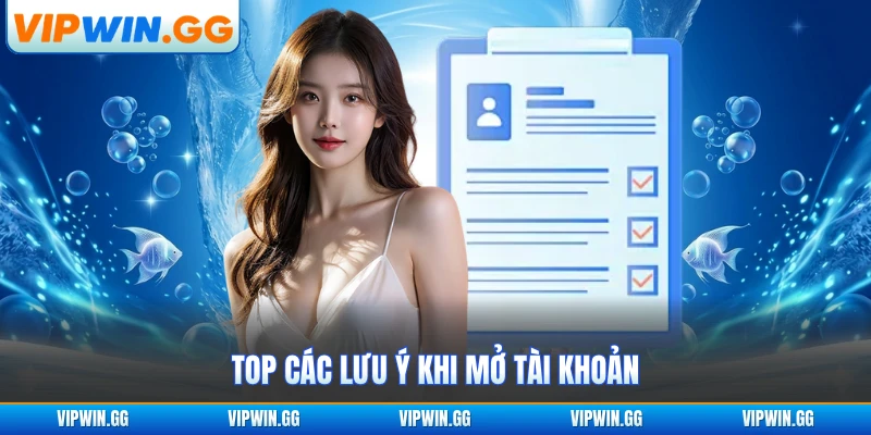 Top các lưu ý khi mở tài khoản